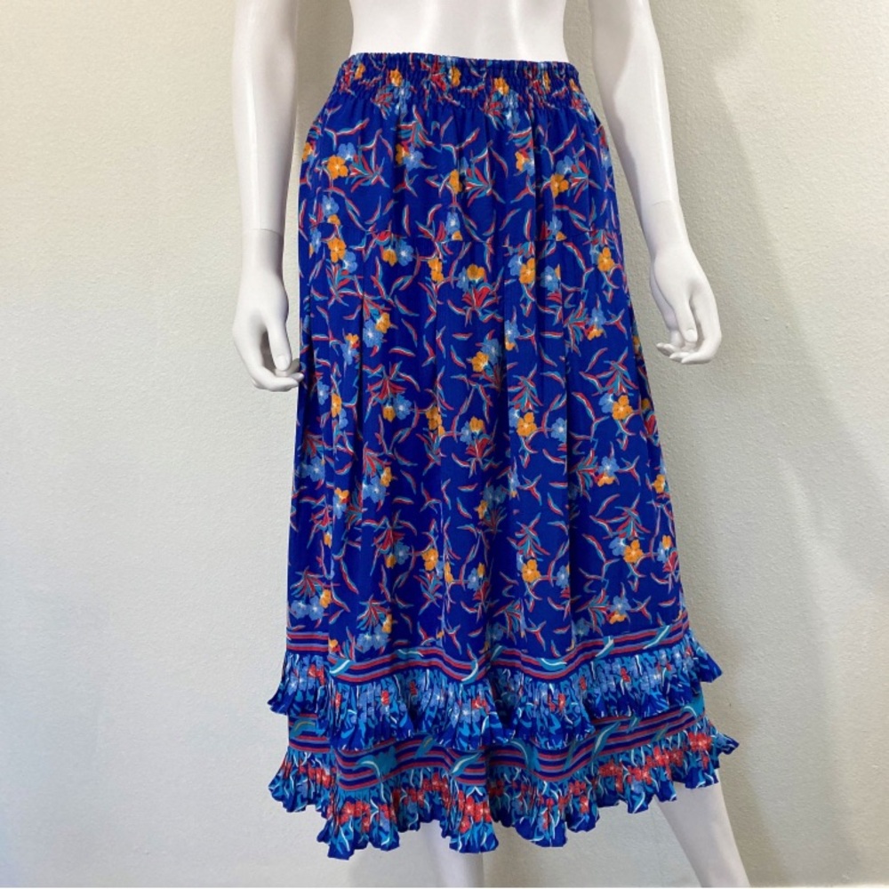 Vintage 1980’s Diane Freis Floral Midi Skirt,  Size Medium